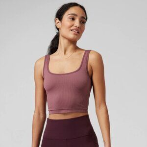 Athleta Size XL Aurora Scoop Crop Tank Camisole Rose Pink Mauve
